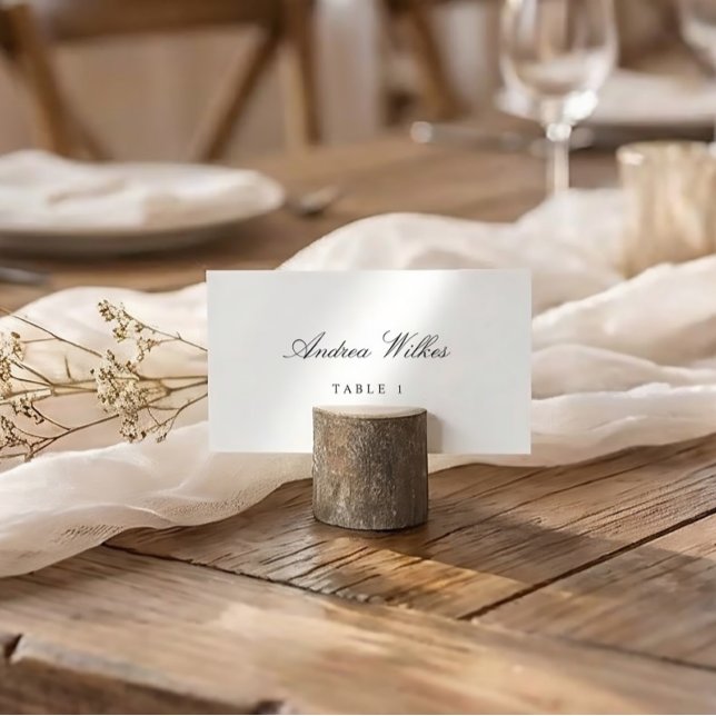 Individuellt Personliga Bröllopsplatskort Platta (Elegant Script individual personalized flat wedding escort cards - classic and simple)