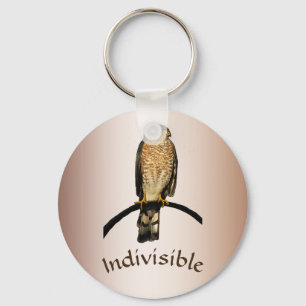 Indivisible Brown Hawk Bird Keychain Nyckelring