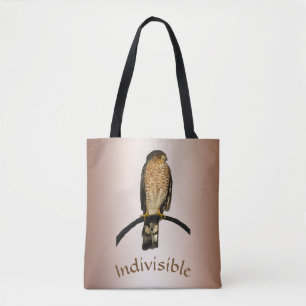 Indivisible Brown Hawk Tote Bag Tygkasse