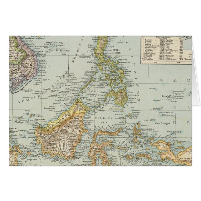Indo china och Malaysian Archipelago Hälsningskort (Framsidan Horizontal)