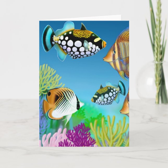Indo Pacific Reef Fish Greeting Card Kort (Framsida)