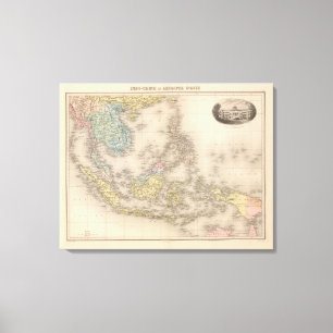 Indochina skärgård av Asien Canvastryck