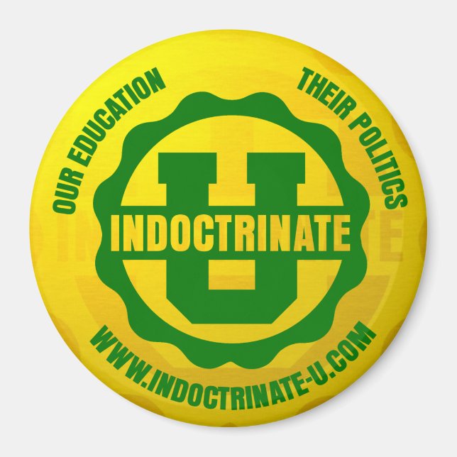 "Indoctrinate U" Radiation Logotyp Round Magnet (Framsidan)