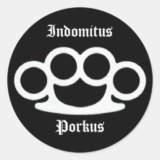 Indomitus Porkus Knuckles Runt Klistermärke