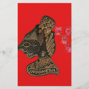 Indon esi Shadow Puppet Hohoho Design på Red canva Brevpapper