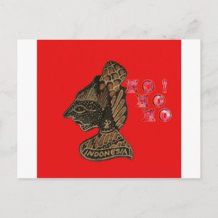 Indon esi Shadow Puppet Hohoho Design på Red canva Helg Vykort