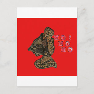 Indon esi Shadow Puppet Hohoho Design på Red canva Helg Vykort