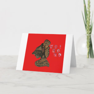 Indon esi Shadow Puppet Hohoho Design på Red canva Helgkort