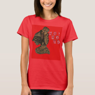 Indon esi Shadow Puppet Hohoho Design på Red canva T Shirt