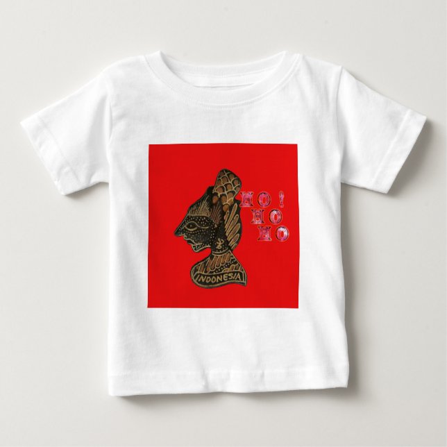 Indon esi Shadow Puppet Hohoho Design på Red canva T-shirt (Framsida)
