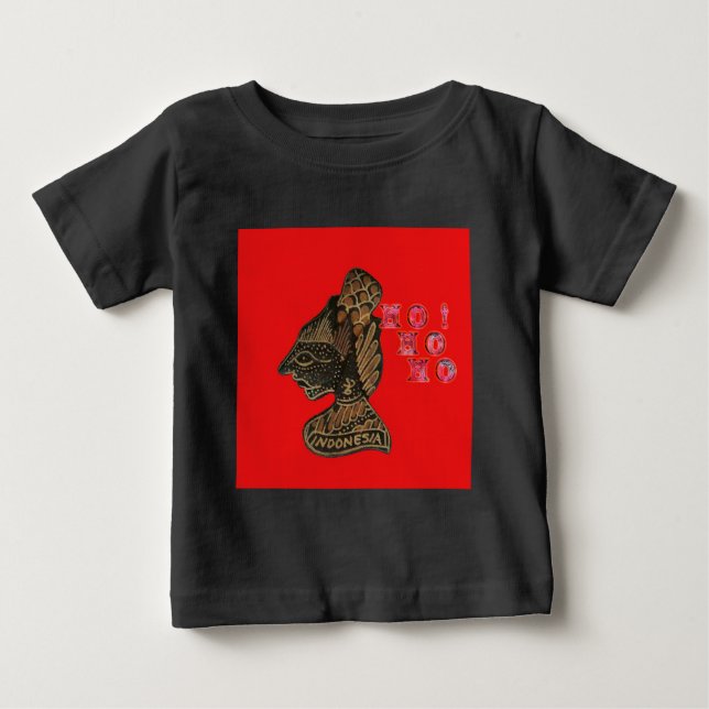 Indon esi Shadow Puppet Hohoho Design på Red canva T-shirt (Framsida)