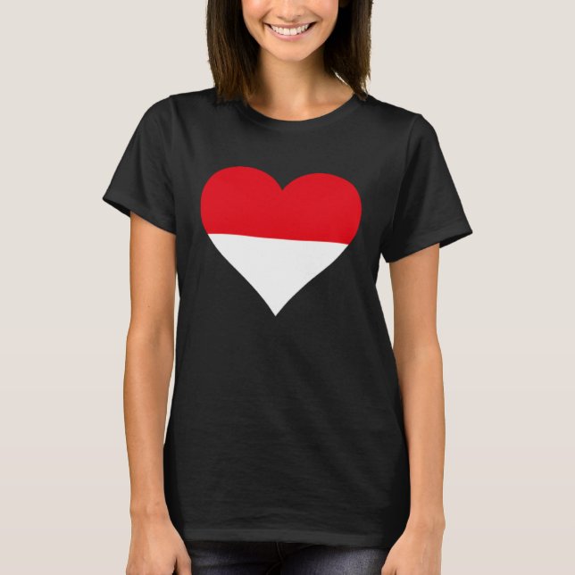 Indonesia Flag Heart Indonesia Gifts Love Indonesi T Shirt (Framsida)