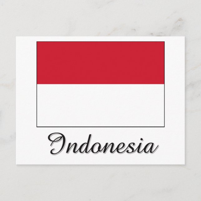 Indonesia Flagga Design Vykort (Framsida)
