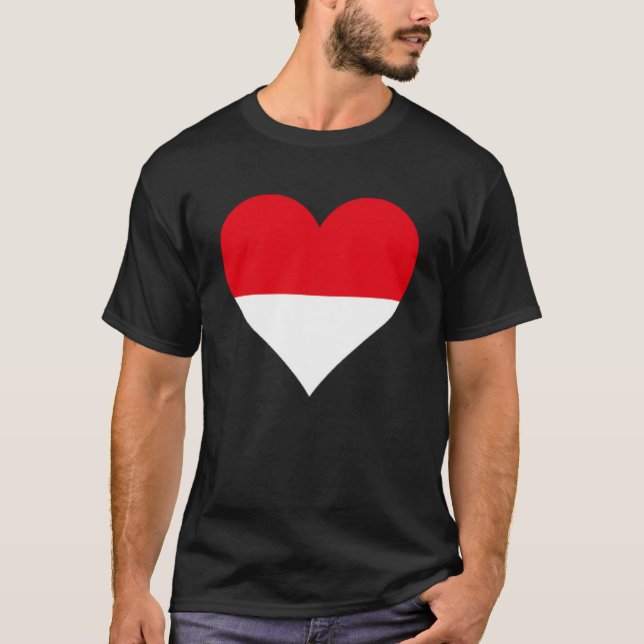 Indonesia Flagga Heart Indonesia Gifts Kärlek Indo T Shirt (Framsida)