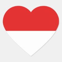 Indonesia Flagga Heart Sticker