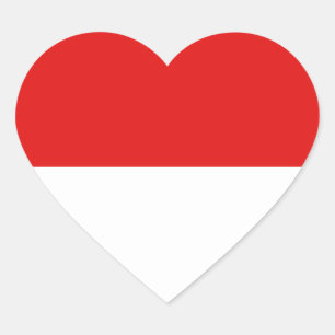 Indonesia Flagga Heart Sticker Hjärtformat Klistermärke