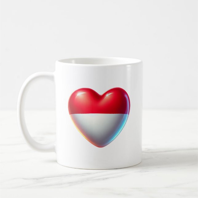 Indonesia Heart Flagga Tea Coffee Mugg (Vänster)