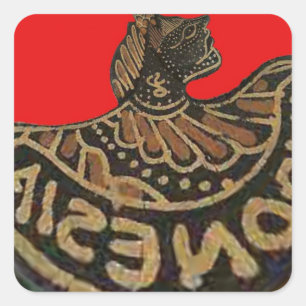 Indonesia Javanese Shadow Puppet Cultural Art Fyrkantigt Klistermärke