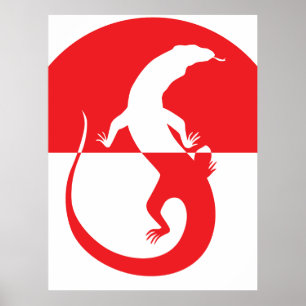 Indonesia Komodo dragon Monitor indonsian Poster