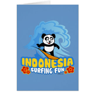 Indonesia Surfing Panda Hälsningskort
