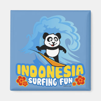 Indonesia Surfing Panda Magnet