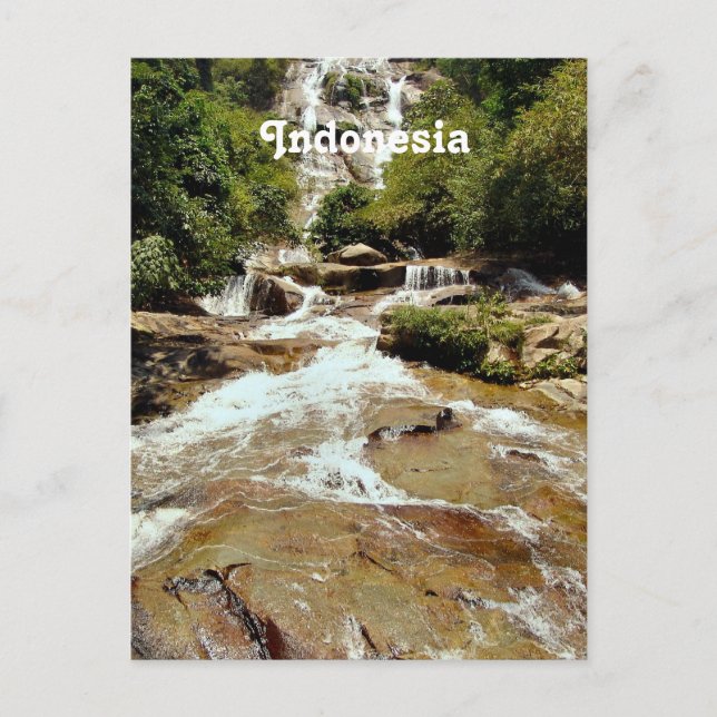 Indonesia Waterfall Vykort (Framsida)