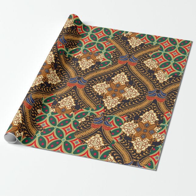 Indonesian batik motifs with very distinctive plan presentpapper (Utrullad)