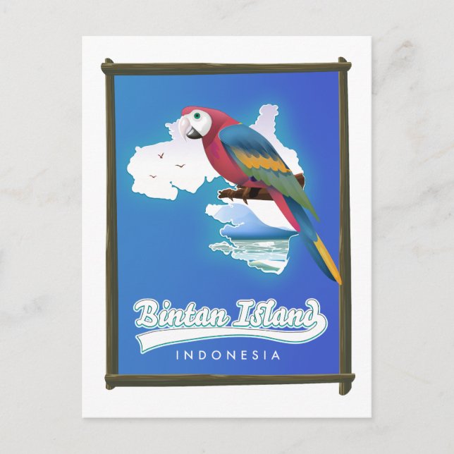 Indonesien, Bintan resande karta Helg Vykort (Framsida)