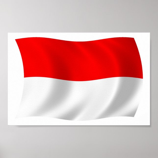 Indonesien Flagga Affisch Print (Framsidan)