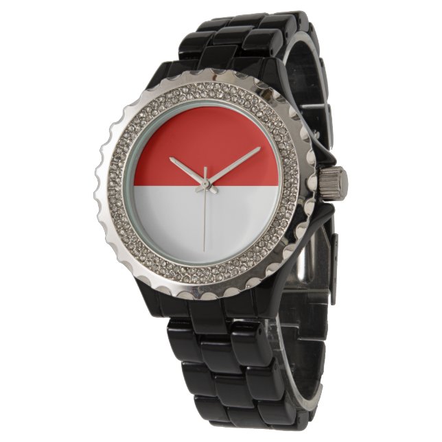 Indonesien flagga armbandsur (Vinklad)