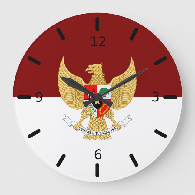 Indonesien flagga-emblem stor klocka (Framsida)