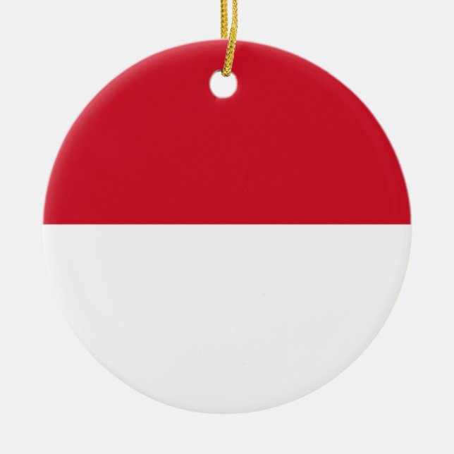 Indonesien Flagga Julgransprydnad Keramik (Framsidan)