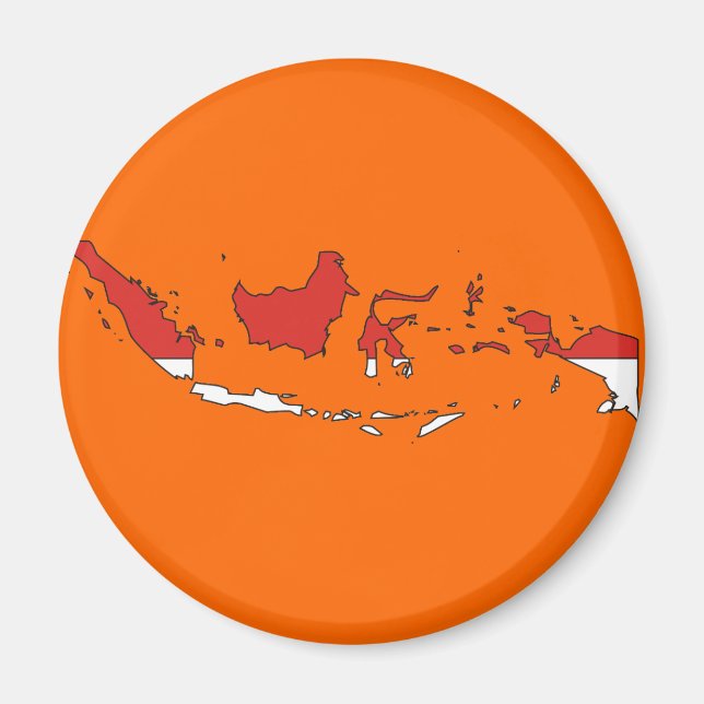 Indonesien flagga karta magnet (Framsidan)
