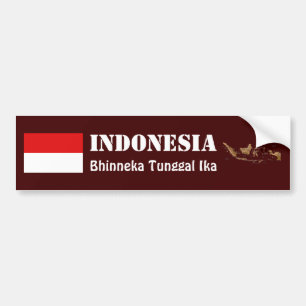 Indonesien flagga + Kartabildekal Bildekal