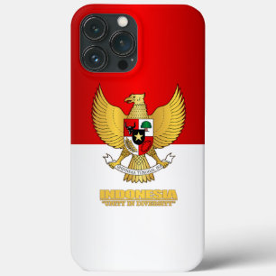 Indonesien Flagga med COA