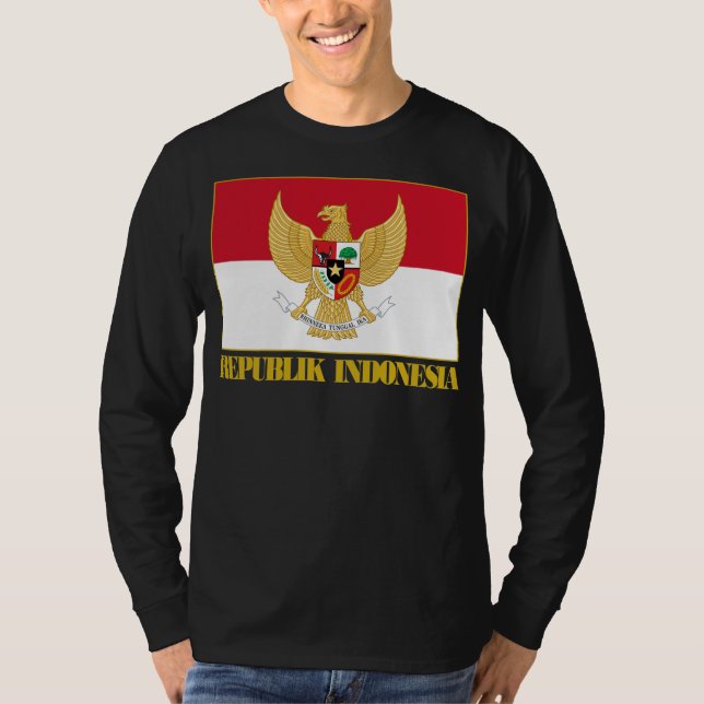 Indonesien Flagga med COA T-shirt (Framsida)