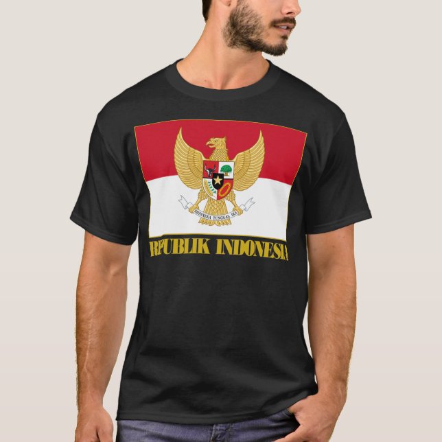 Indonesien Flagga med COA Tröja (Framsida)