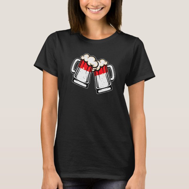 Indonesien Flagga Ölmugg  Cool Indonesisk Öl T Shirt (Framsida)