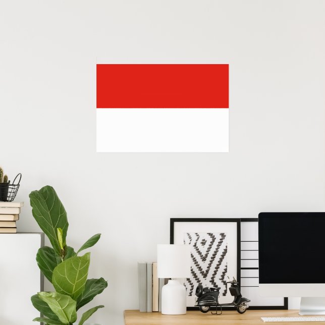 Indonesien flagga poster (Hemmakontoret)