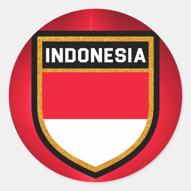 Indonesien Flagga Runt Klistermärke (Framsida)