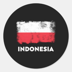 Indonesien Flagga Runt Klistermärke