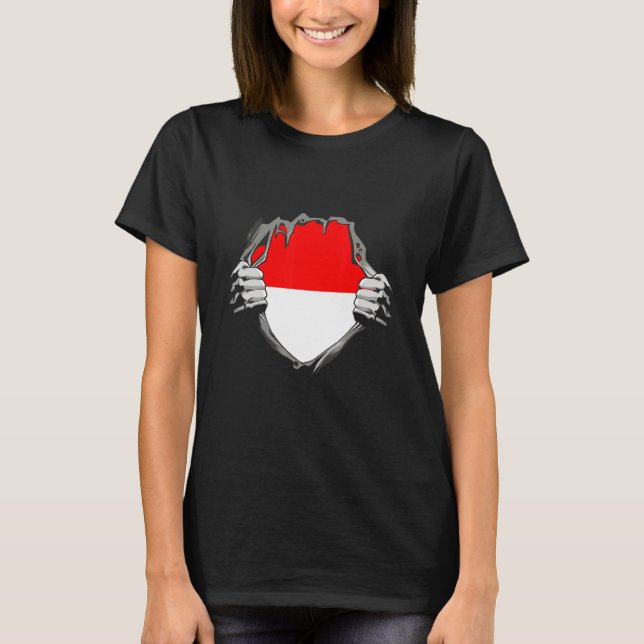 Indonesien flagga t shirt (Framsida)