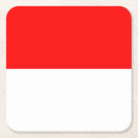 Indonesien Flagga Underlägg Papper Kvadrat<br><div class="desc">Patriotic flagga of Indonesia.</div>