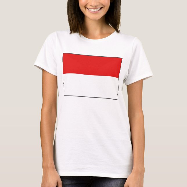 Indonesien Flagga x Karta T-Shirt (Framsida)