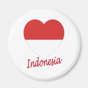 Indonesien flaggahjärta magnet