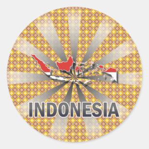 Indonesien flaggakarta 2,0 runt klistermärke