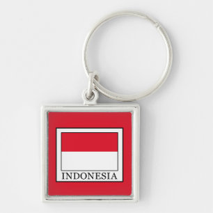 Indonesien Fyrkantig Silverfärgad Nyckelring