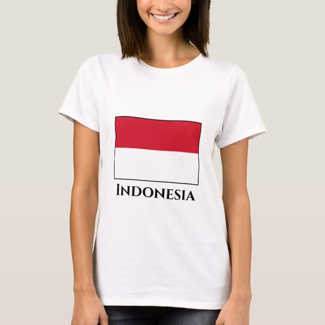 Indonesien (Indonesien) Flagga T Shirt (Framsida)