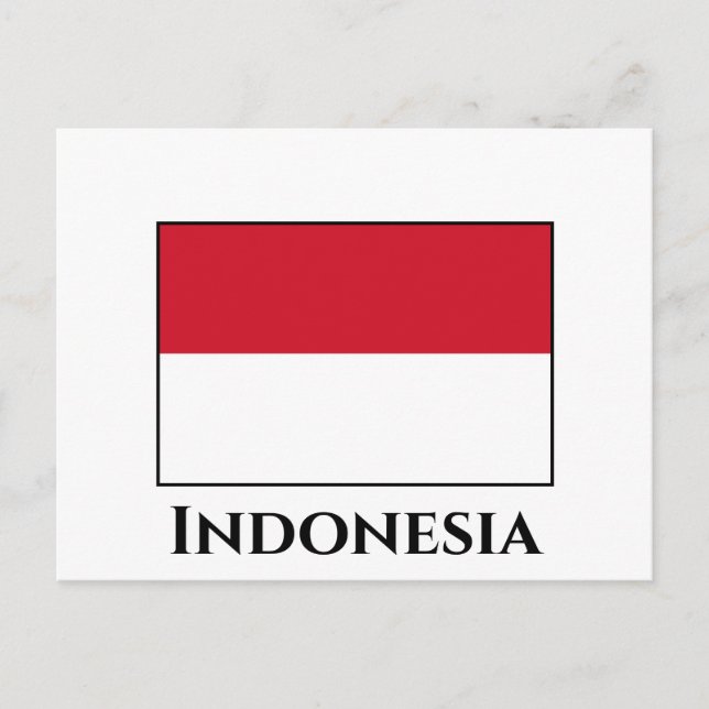 Indonesien (Indonesien) Flagga Vykort (Framsida)