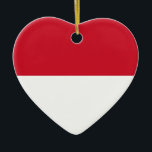 Indonesien - indonesiska Flagga Julgransprydnad Keramik<br><div class="desc">Indonesiens nationella flagga Den indonesiska flagga är en bifärgsfärgad flagga med två vågräna i vitt och rött. Det är känt som Sang Saka Merah-Putih ("Röda och vita Helig"), Bendera Merah-Putih ("Röda och vita Flagga") eller Merah-Putih ("Röda och vita"). Den antogs 1945 och har en kvot på 2:3. Observera att alla...</div>